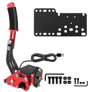 KANGYEBAIHUODIAN Nieuwe USB Logitech Remsysteem Handrem/Drift Adapter Board Fit for Rally G29/G27/G25 PC Hall sensor SIM Racing Games T300 T500 (Color : Red Connect plate)