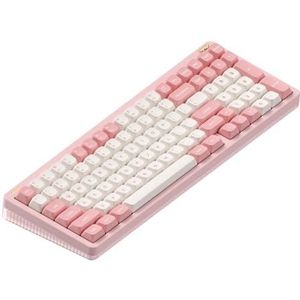 nuphy Halo96 V2 Draadloos, hot-swap-compatibel gamingtoetsenbord, 99 toetsen, RGB mechanisch toetsenbord, ondersteunt QMK/VIA, Bluetooth/USB-C/2,4 GHz-roze mint (37 gf)