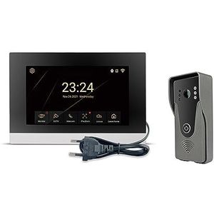 Walkie-talkie, 1080P Video Intercom Systeem DoorPhone for Thuis Draadloze Smart Video Deurbel Met Bedrade Deurbel TUYA APP(H-R6-P356B-M503BA-B)