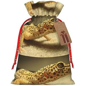 Zand Leopard Gecko Print Xmas Wrapping Voor Alle Soorten Vakantie Trekkoord Kerst Gift Zakken Assortiment