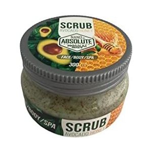 NANO ABSOLUTE Avocado Honey Face & Body Scrub 300 ml | peeling gezicht | peeling lichaam | gezicht & lichaam & spa | huidverzorging | verfrissende peeling voor dames en heren