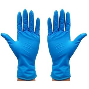 20/100 stuks zwarte nitril handschoenen for eenmalig gebruik, for het wassen van auto's, huishoudelijke schoonmaak, keuken, schoonheidssalon, werken(Blue 20PCS,S)
