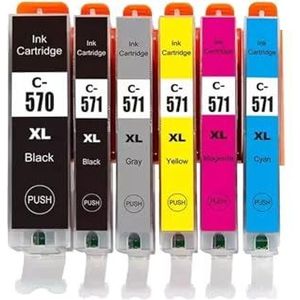 Inktcartridge for Canon PGI 570 CLI 571 PGI570XL Pixma MG5750 MG5751 MG5752 MG6850 MG7750 MG6853 MG7753 TS505(1set 6pcs)