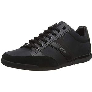 HUGO BOSS Heren Schoenen Veterschoenen Sneaker Saturn Low Top 50407672, zwart, 43 EU