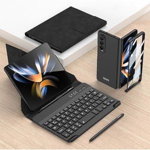 Toetsenbordhoes voor Samsung Galaxy Z Fold 6, Magnetisch Afneembaar Draadloos Toetsenbord met S Pen-Houder [Toetsenbord + Hoes + Capacitieve Pen],zwart