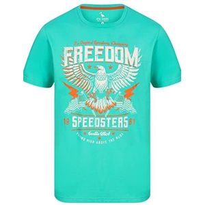 Sth. Shore Heren Retro Vintage Print Motief T-shirt, Cali Racers - Turkoois, L