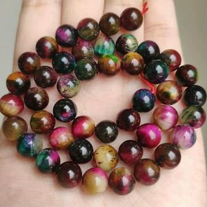 Groothandel Natuursteen Kralen Gele Tijgeroog Ronde Losse Kralen voor Sieraden Maken DIY Armband 15"" Pick Maat 4/6/8/10/12mm-multi-bicolor-12mm 30stks kralen