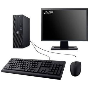 PC Dell Optiplex 3060 SFF, display 22 inch Intel I5-8400 RAM, 16 GB SSD, 2 TB W11 WiFi (gereviseerd)