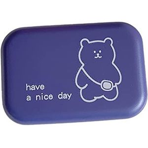 NA draagbare lensdoos contacten lenzen hoesje plastic lekvrije reserveonderdelen make-up brillen container accessoires, paars, blauw