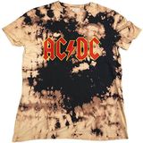 AC/DC Unisex Tee Logo (Dip-Dye) - Small - Brown, Black