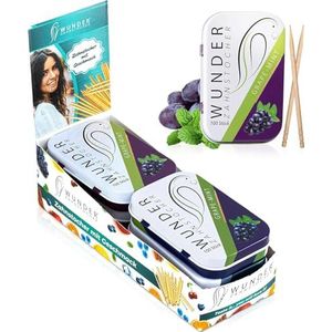 Wonder Tandenstoker Display (6-pack) - Smaakvolle tandenstokers - Frisse adem - Mondhygiëne - Lekkere tandenstokers (Druif-Munt)