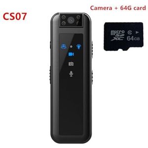 Mini Body Cameram, 1080p Mini DV-camera High-definition Infrarood Nachtzicht Kleine wetshandhaving Recorder Draagbare buitensportcamera voor Pet Walking, Werk, Reizen(Camera 64G card)