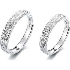 S999 Sterling Zilver Mark Paar Ring Paar Eenvoudige Ring Sieraden Cadeau (Color : Men's_Adjustableopening)