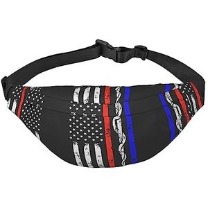 I'M A Realtor Ask Me Travel Running Grote Crossbody Tas Mannen En Vrouwen Sport Heuptas Crossbody Tas, Rode streep brandweerman USA vlag, One Size