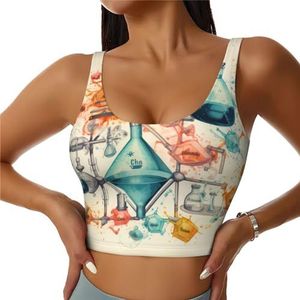 Chemie Print Print Casual Wear Vrouwen Sport Vest Yoga Vest Workout Vest Voor Vrouwen Lichtgewicht Trendy, Zwart, S