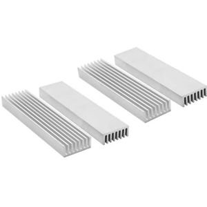 LUOQIUFA Silver Tone Aluminium Radiator Koellichaam 100x25x10mm (4 Packs)