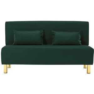 Loveseat Kleine Bank, Zachte Technologie Stoffen Love Seat Couch, 2-zits Comfortabele Gestoffeerde Vrijetijdsbank Loveseat Banken Met 2 Taillekussens dark green-130CM