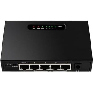 1000 Mps POE Netwerkschakelaar, onbeheerd Gigabit Ethernet Switch met 5 poorten