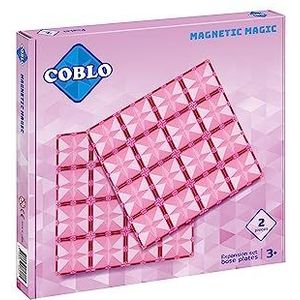 Coblo Pastel - Basisplaten roze - 2 stuks - Magnetische bouwstenen - Educatief speelgoed