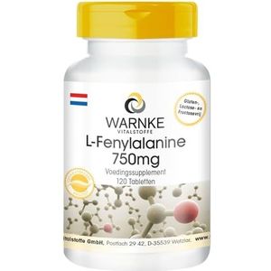 L-Fenylalanine 750mg - hoge dosering & veganistisch - 120 tabletten - Aminozuur | Warnke Vitalstoffe - Duitse apothekerskwalitei