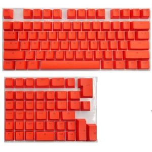QPSJXN PBT Keycaps voor RGB mechanische toetsenborden met MX Switch ISO Enterlayout compatibel (oranje rood)
