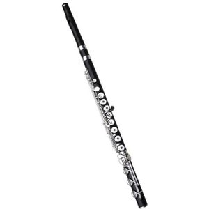 Professioneel 17-gaats open en gesloten C-tone verzilverd ebbenhouten fluitinstrument