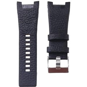 ROUHO 32 mm Lederen Horlogeband Vervangende Polsband Horloge Accessoires Pin Gesp Band voor Diesel DZ1216 DZ1273 DZ4246-Zwart 1