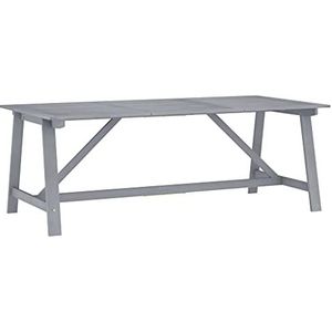 Meubelsets-Tuin Eettafel Grijs 206x100x74 cm Massief Acaciahout