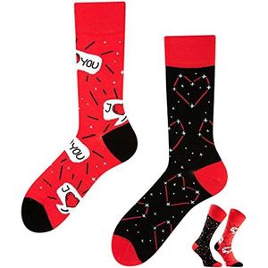 TODO Colours Grappige sokken met motief - meerkleurig, kleurrijk, gek, voor levensvreugde, I Love You, 39/42 EU