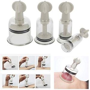 4 stuks roterende handgeschroefde Massage Vacuüm Cupping Cups Set Anti Cellulite
