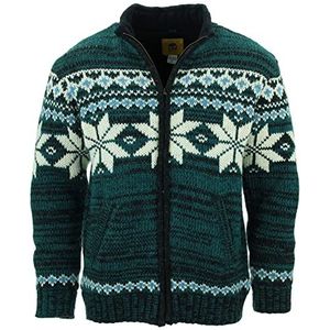 LOUDelephant - Fairisle - Wollen Jas - Teal - Unisex - Gevoerd