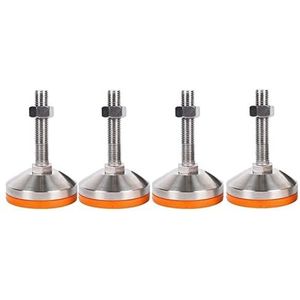 4 stuks verstelbare poten for meubels, kasten en banken, zware hoogteverstelbare meubelnivelleringsvoet, stelvoeten van roestvrij staal 304(D60xm12x150)