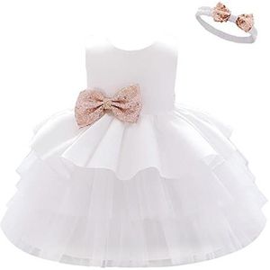 Lito Angels Bruiloft Jurk met Hoofdband voor Baby Meisjes Wit Maat 92 Leeftijd 12-24 Maanden Markeringsnummer 8