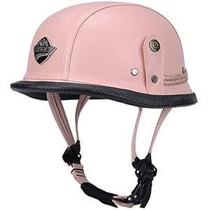 Motorhelm, Open helm geschikt for cruiser, bromfiets, scooter, ATV, volwassenen, mannen, vrouwen, jethelm, ECE-goedgekeurd H, M = 55-56 cm(G,XXXL=6365CM)