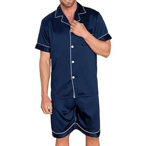 Premium pyjama's for heren, groot en lang, Home Essentials, zachte stretch loungeset, ademend, elastische taille, nachtkleding, ontspannende thuiskantoorkleding, comfortabele outfit for de hele dag(Na