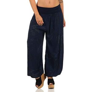 malito dames Aladdinbroek met opdruk | Harembroek om te dansen | Pofbroek om te chillen - Vrijetijdsbroek - Pofbroek 7185 (donkerblauw)