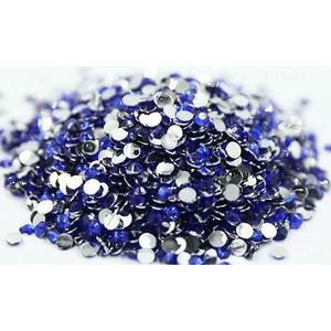 Groot pakket 2-6mm Hars Flatback Kristallen AB Zilveren onderkant Hars Niet-hotfix Strass Nail Art Strass Kledingstuk-Saffier-6mm SS30-2000st