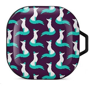 Snow Fox Oordopjes Hoesje Compatibel met Samsung Hard Shell Beschermhoes Zwart-Stijl