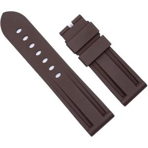 dayeer Voor Panerai 22/24mm rubberen horlogeband vervangende accessoires waterdichte siliconen band (Color : Brown, Size : 20mm)