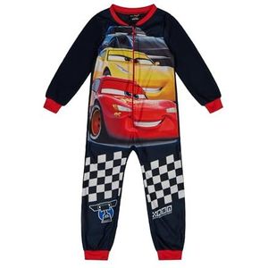 ONOMATO! Cars Lightning McQueen Fleece jumpsuit pyjama jongens, donkerblauw, 134-140