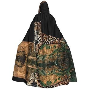 OdDdot African Wildlife Leopard on Rock print carnaval cape volwassen capuchon heksenkostuum voor mannen en vrouwen cosplay kostuums