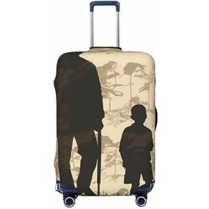 NONHAI Reizen Bagage Cover Koffer Protector Zoon en vader silhouetten Elastische Wasbare Stretch Koffer Protector Anti-Kras Reizen Koffer Cover Fit 45-70 cm Bagage, Zwart, X-Large