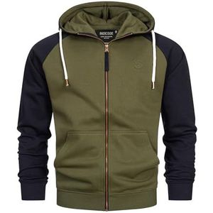 INDICODE JEANS Sweatvest 'Pulko'  navy / olijfgroen