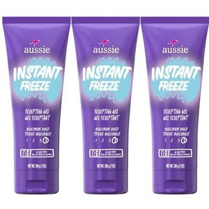 Aussie Instant Freeze Sculpting Maximum Hold Hair Gel met jojoba-olie, zeekelp en Australische aloë, 170 ml (drievoudige verpakking)