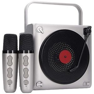 luidspreker, Karaokemachine Retro LED Lange Batterijduur voor Thuis Binnen en Buiten (Grijs)