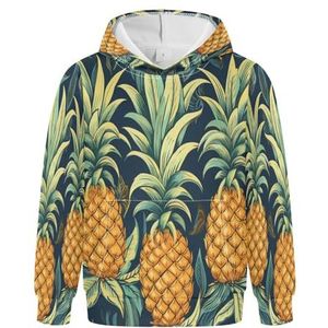KAAVIYO Fruit Ananas kunst hoodies atletische sweatshirts met capuchon schattig 3D-print voor meisjes en jongens, Patroon, XS