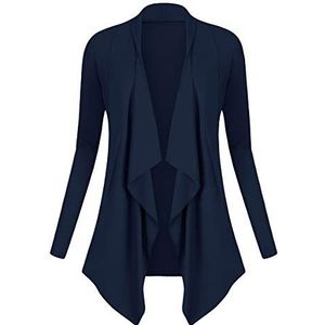 urban GoCo vest voor dames, met lange mouwen, open voorkant, onregelmatige zoom, L, S