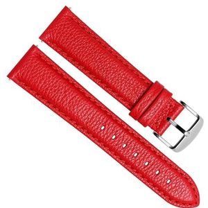 dayeer Echt lederen horlogeband voor horloge Ticwatch 2 horlogebanden 20 mm Quick release horlogeband met pinnen (Color : Red, Size : 22mm)