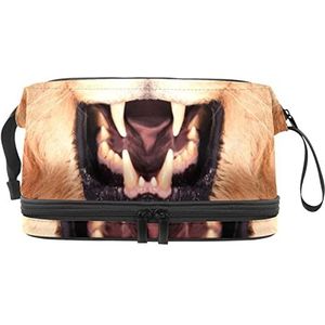 Make-up tas - grote capaciteit reizen cosmetische tas, Lion King, Meerkleurig, 27x15x14 cm/10.6x5.9x5.5 in