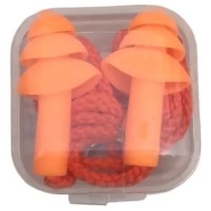 1 Doos Multifunctionele Ruisonderdrukking Siliconen Oordopjes Oor Tip voor Zwemmen Slapen Lees Zachte Oordoppen Touw Oordopjes (Oranje)